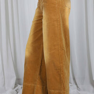 Stone Washed Cotton Corduroy Cropped Pants