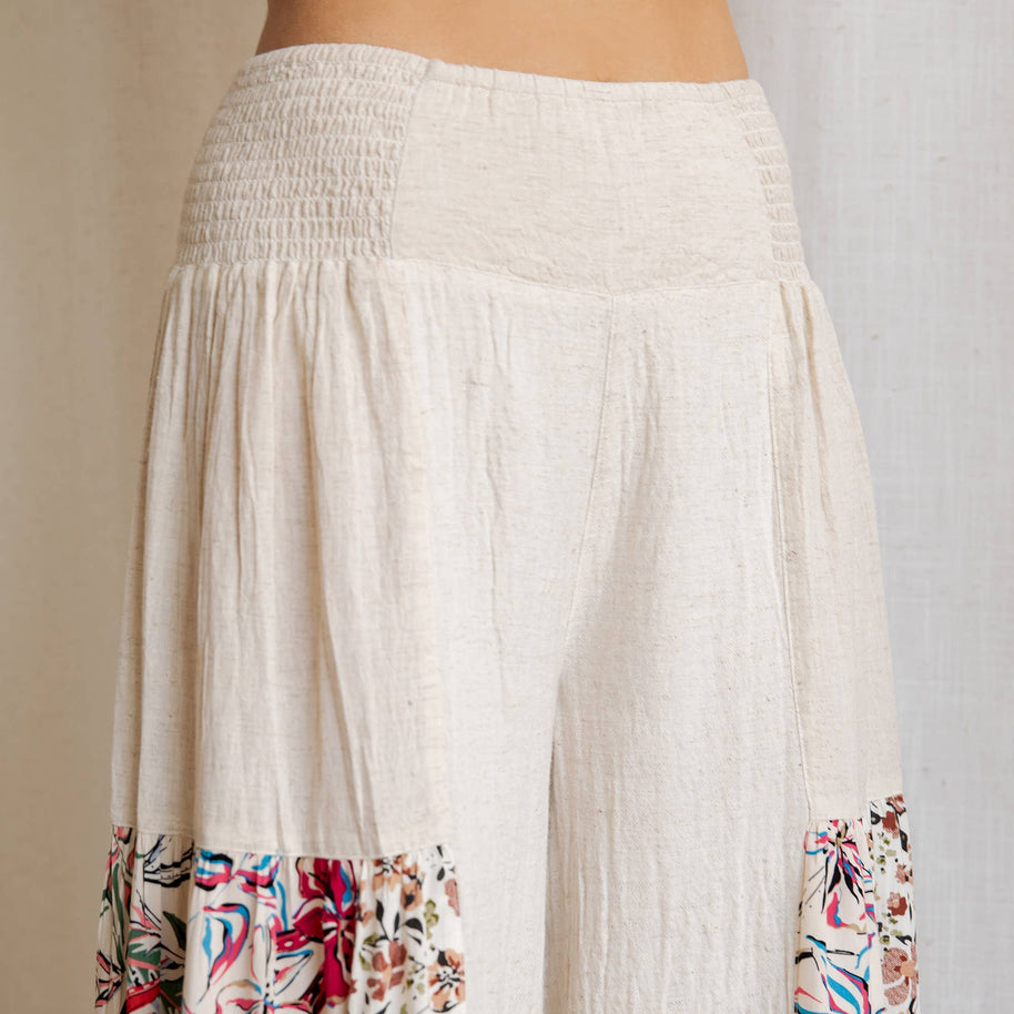 Boho High-Waisted Wide Leg Pants