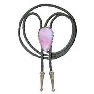 Gemstone Bolo Tie - Pink Opal