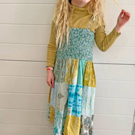 Kid's Tie-Top Patchwork Dress