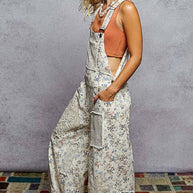 Crochet contrast patch overalls