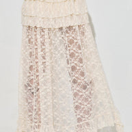 Lace Ruffle High-Low Maxi Skirt