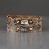 Leather Cuff with Stone