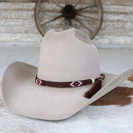 Genuine Horsehair 5 Strand Braided Hat Band with Double Tassel - Red Roan