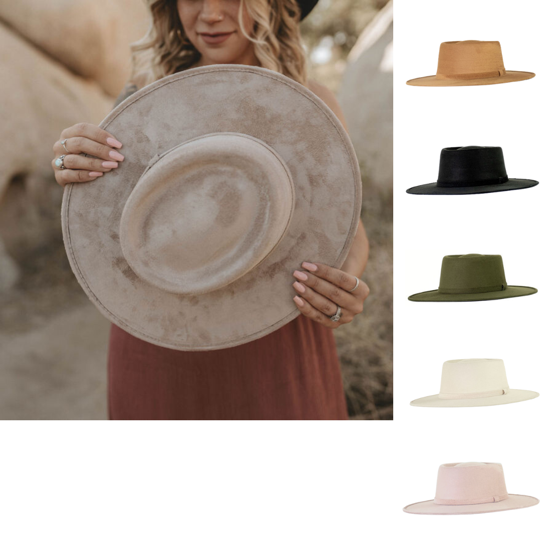 Vegan Suede Crown Top Hat