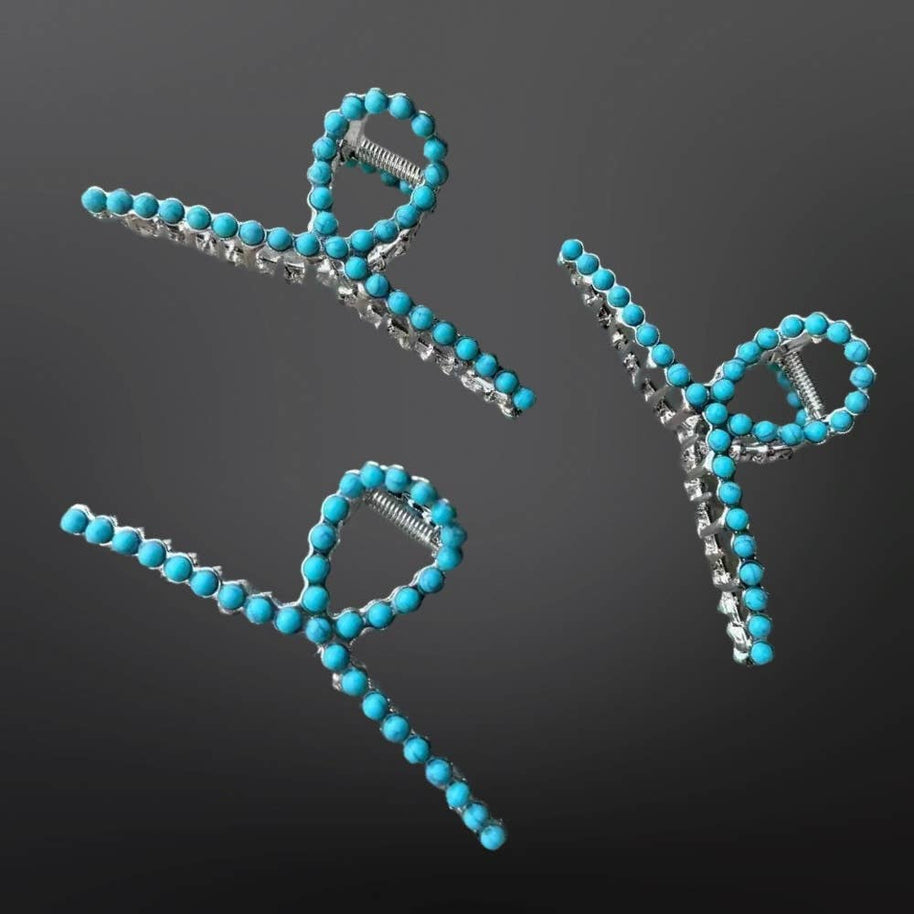 Faux Turquoise Claw Clip -