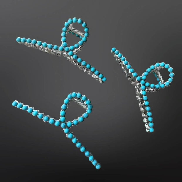Faux Turquoise Claw Clip -