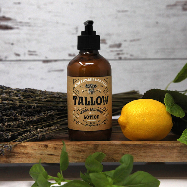 Tallow Lotion - Lemon, Lavender, Basilm