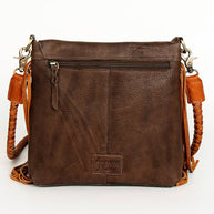 Natural Leather Crossbody with Bone Clasp