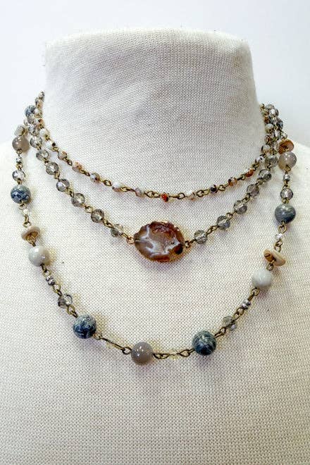 Florence Short Necklace -Grey