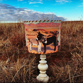 Lampshade Two Burros, 14 inch