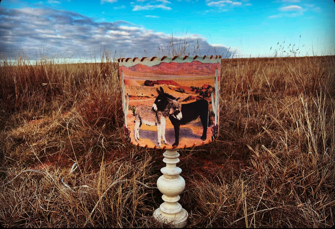Lampshade Two Burros, 14 inch