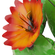 Blooming Metal Prickly Cactus Yard Art