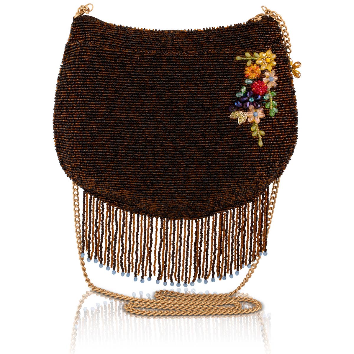 Peace & Light beaded peace sign crossbody bag