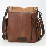 Leather Messenger Purse with Fringe