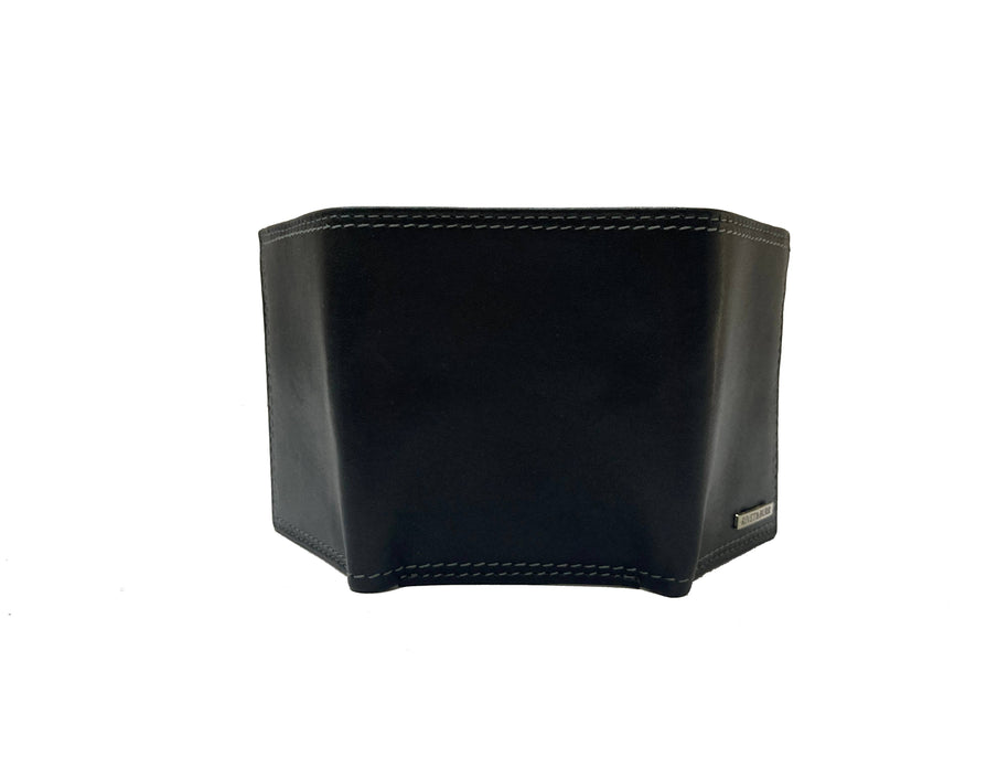Double Stitch Leather Trifold Wallet