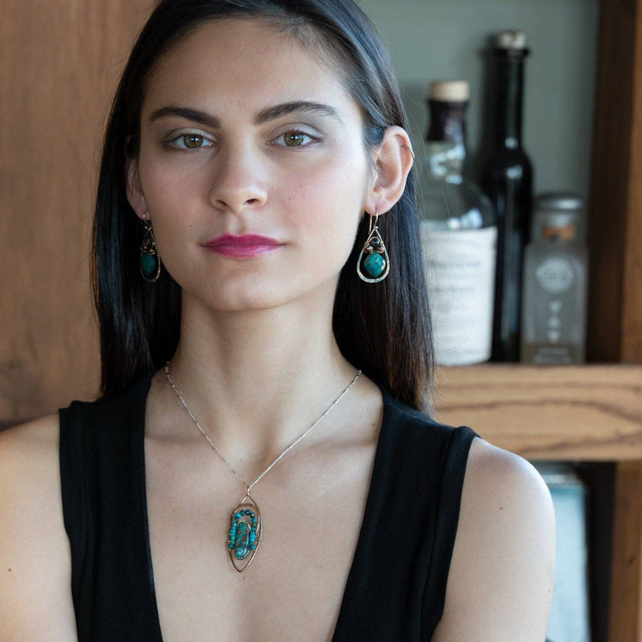Handmade Chrysocolla Nugget Necklace