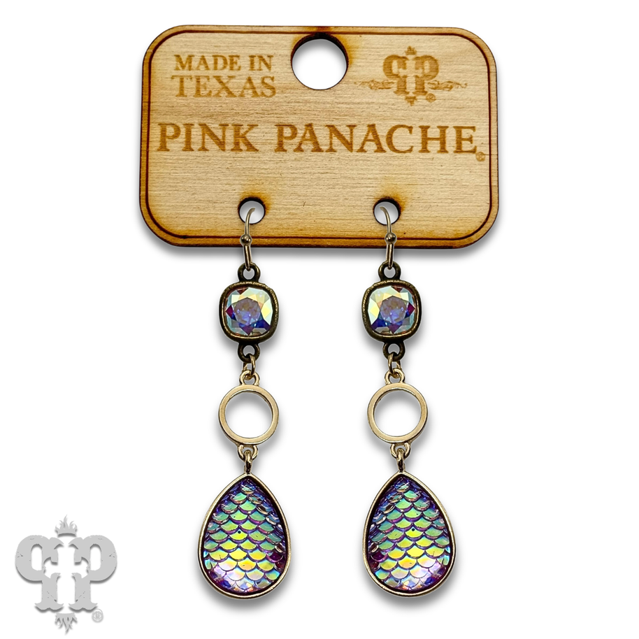 Swarovski® crystals Iridescent rainbow teardrop earrings