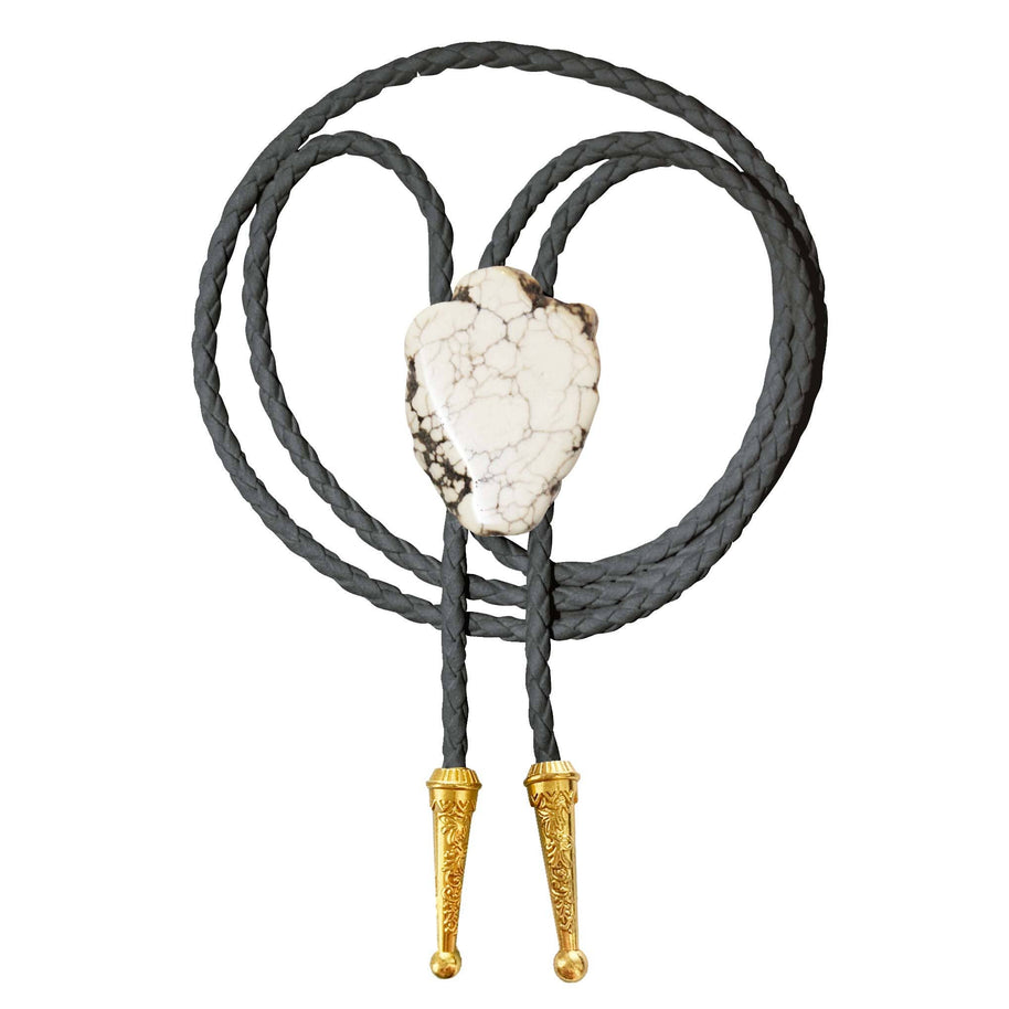Gemstone Bolo Tie - Howlite