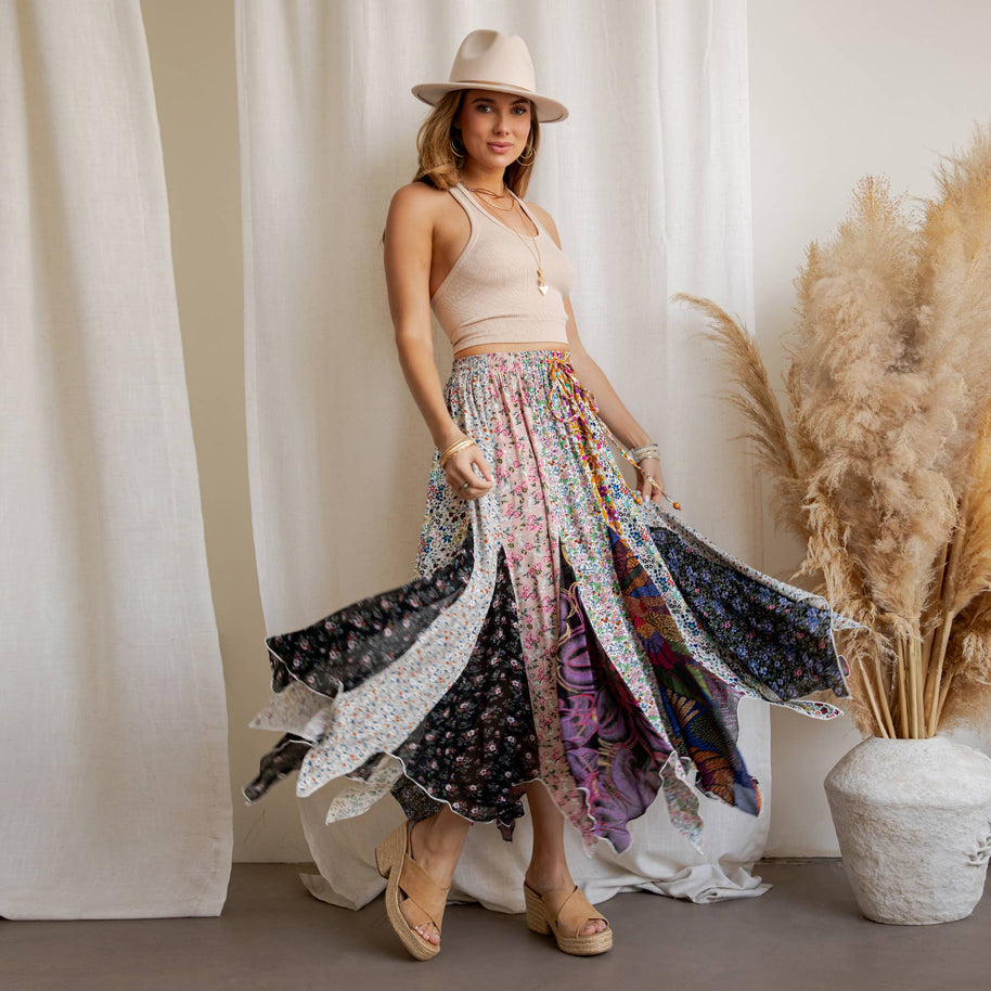 Boho Maxi Handkerchief Skirt