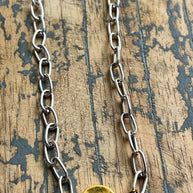 Circle Initial Pendant Necklace TWO TONE