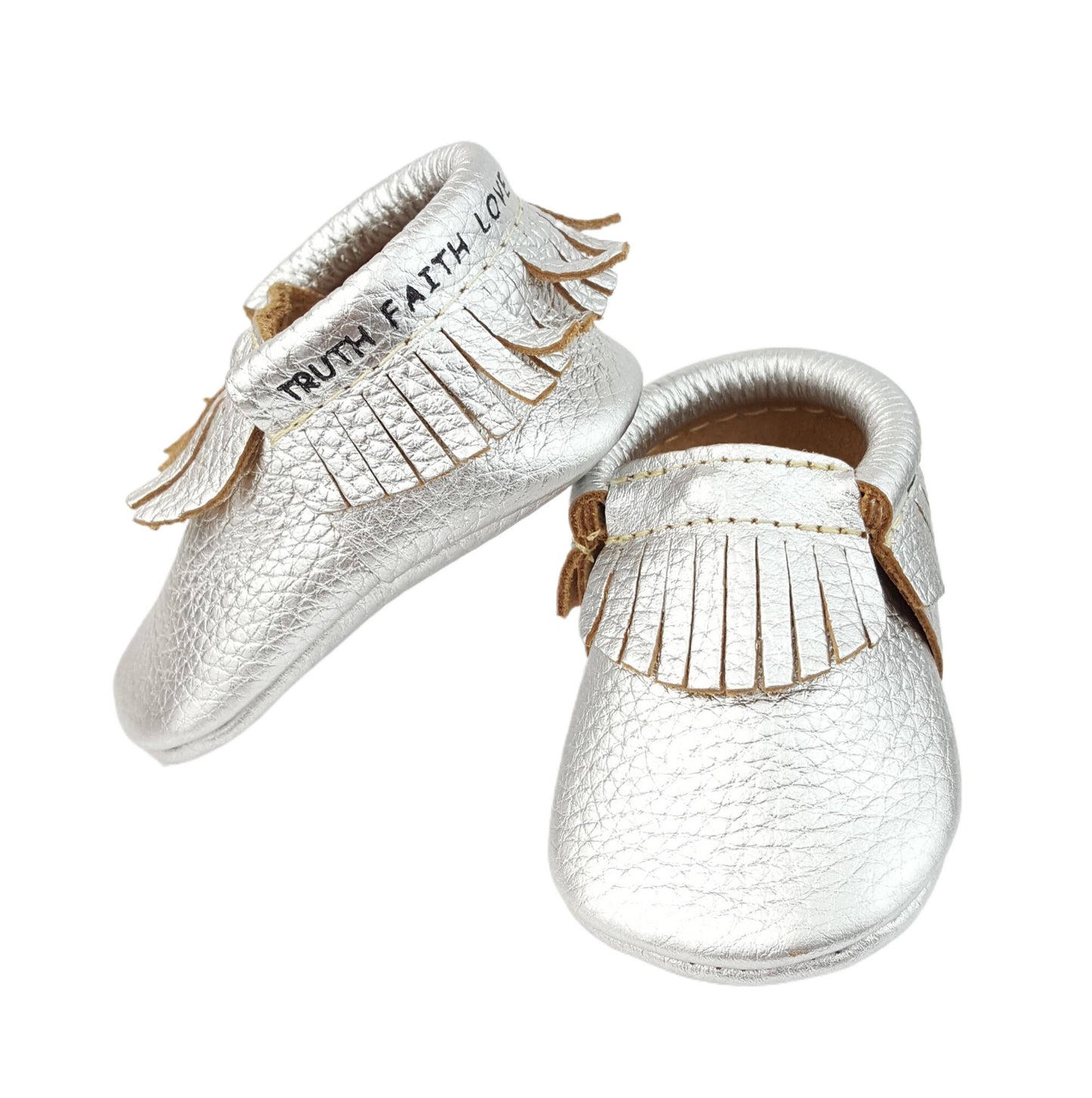 Sale: Bible Vere Soft Metallic Leather Baby Moccasins