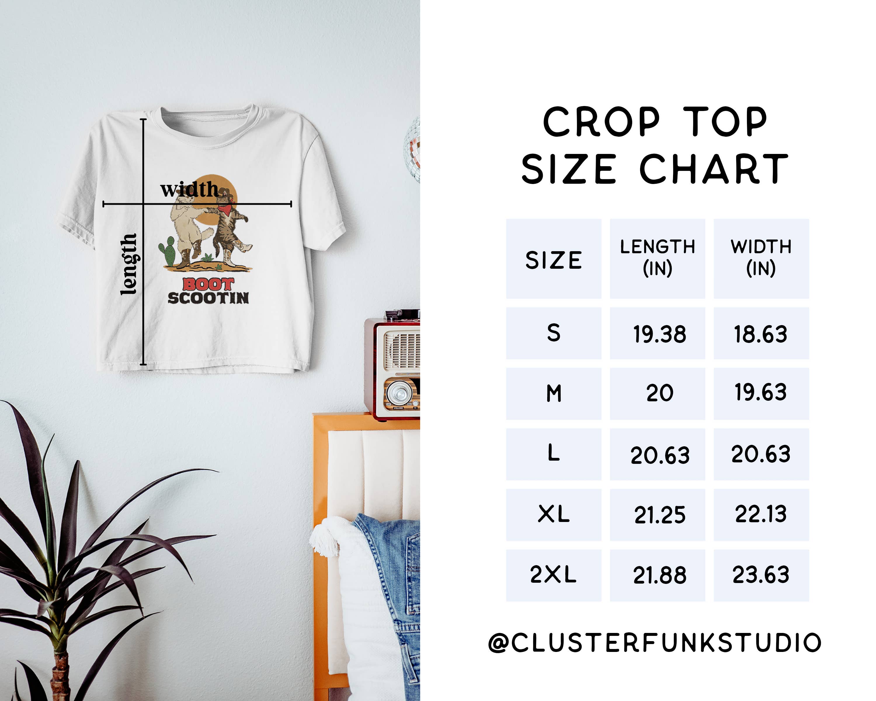 Boot Scootin Kitties Boxy Crop Top