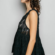 Deep V-Neck Lace Top