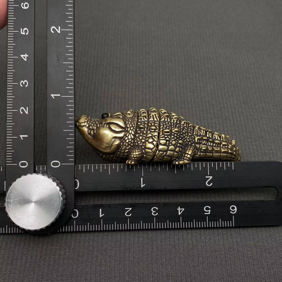Crocodile Brass Figurine