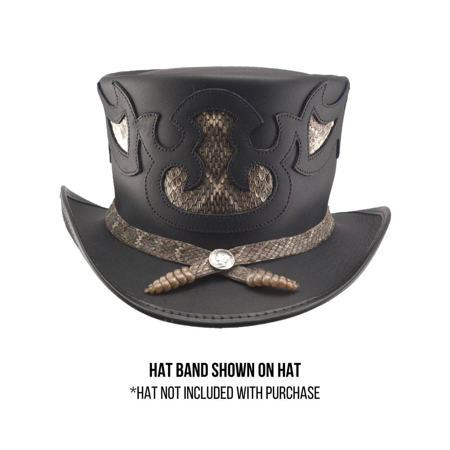 Rattlesnake  Mercury Dime Hat Band - Style Double Rattle