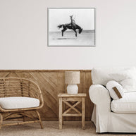 Galloping Rodeo Cowgirl Framed Art
