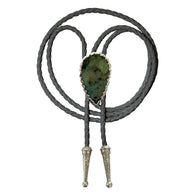 Emerald Bolo Tie, Silver Accents