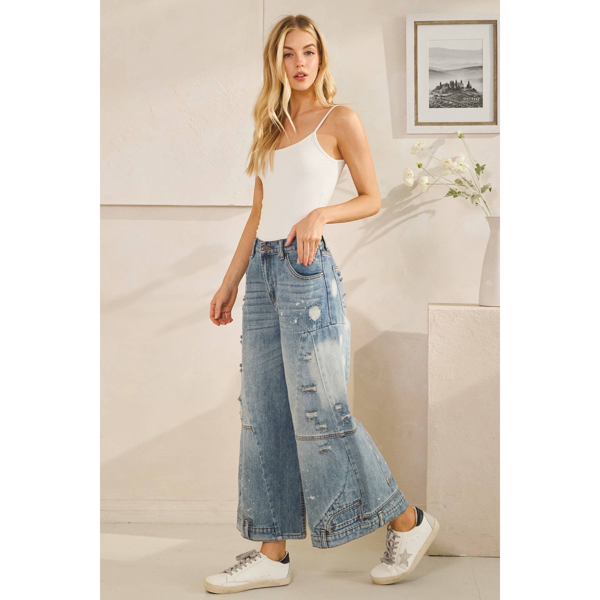 Upside Down Capri Jeans