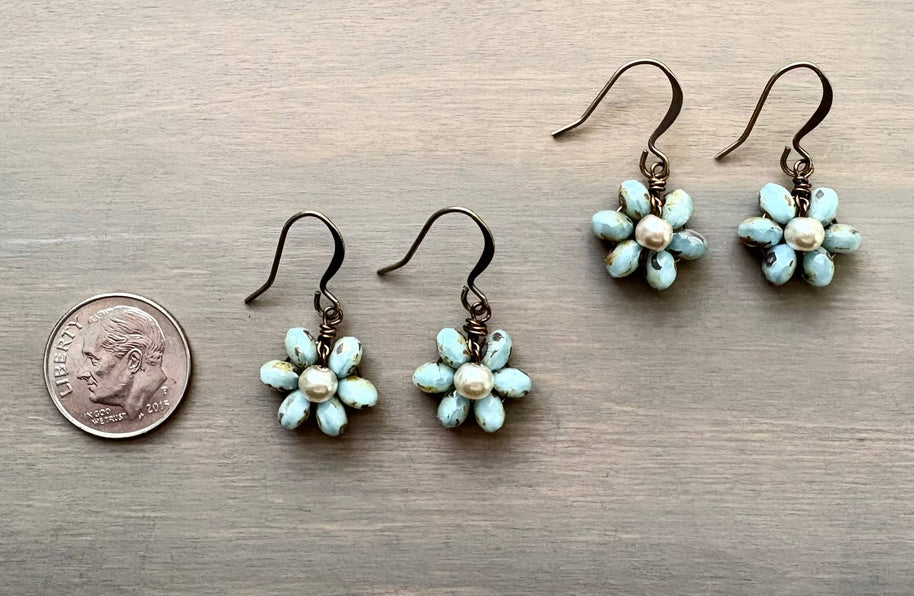 Beach Bloom Earrings In Pale Blue