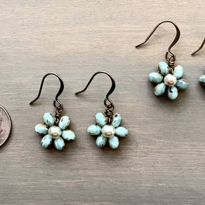 Beach Bloom Earrings In Pale Blue