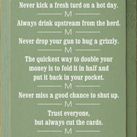 Cowboy Wisdom Vertical Wood Sign