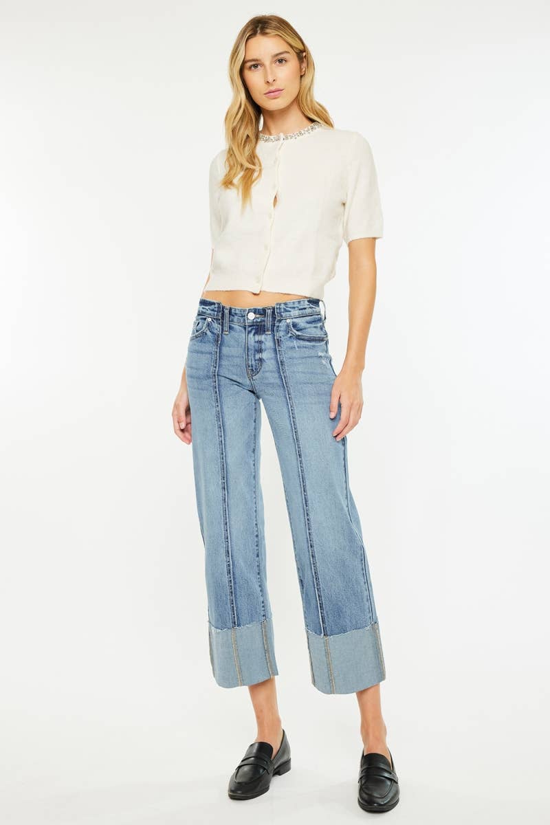 Mid-Rise Cropped Kan Can Jeans