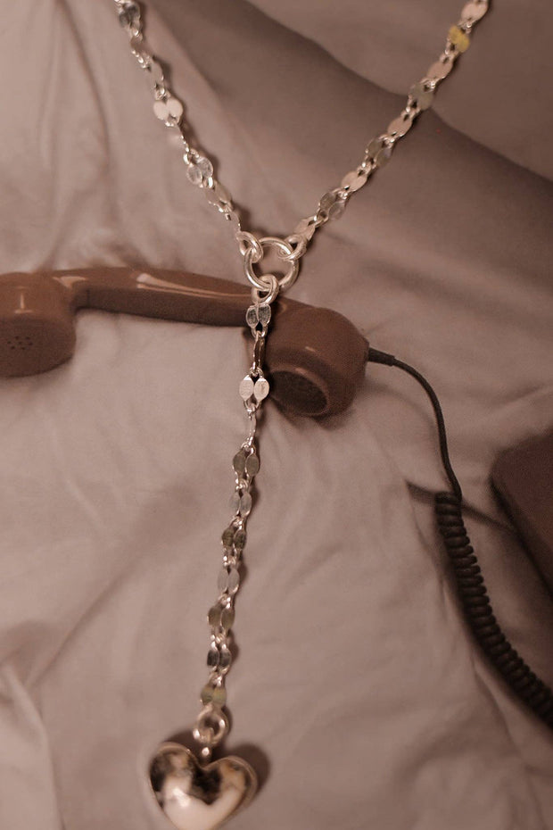 Little Heart Sterling Lariat Necklace
