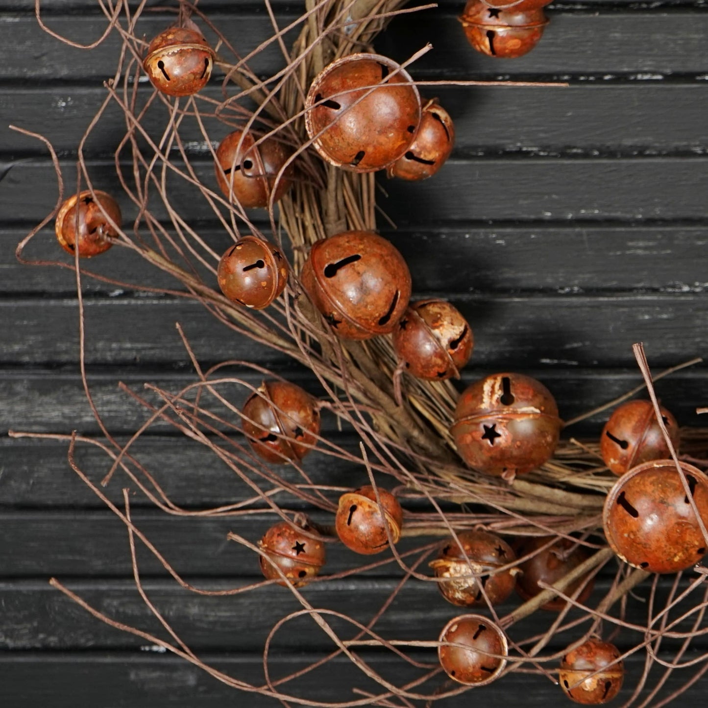 20in Twig Wreath-Rusty Bells with Twigs