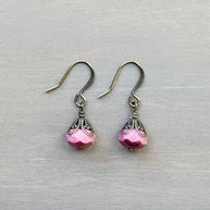 Earthen Beauty Crystal Drop Earrings in Pink Beach