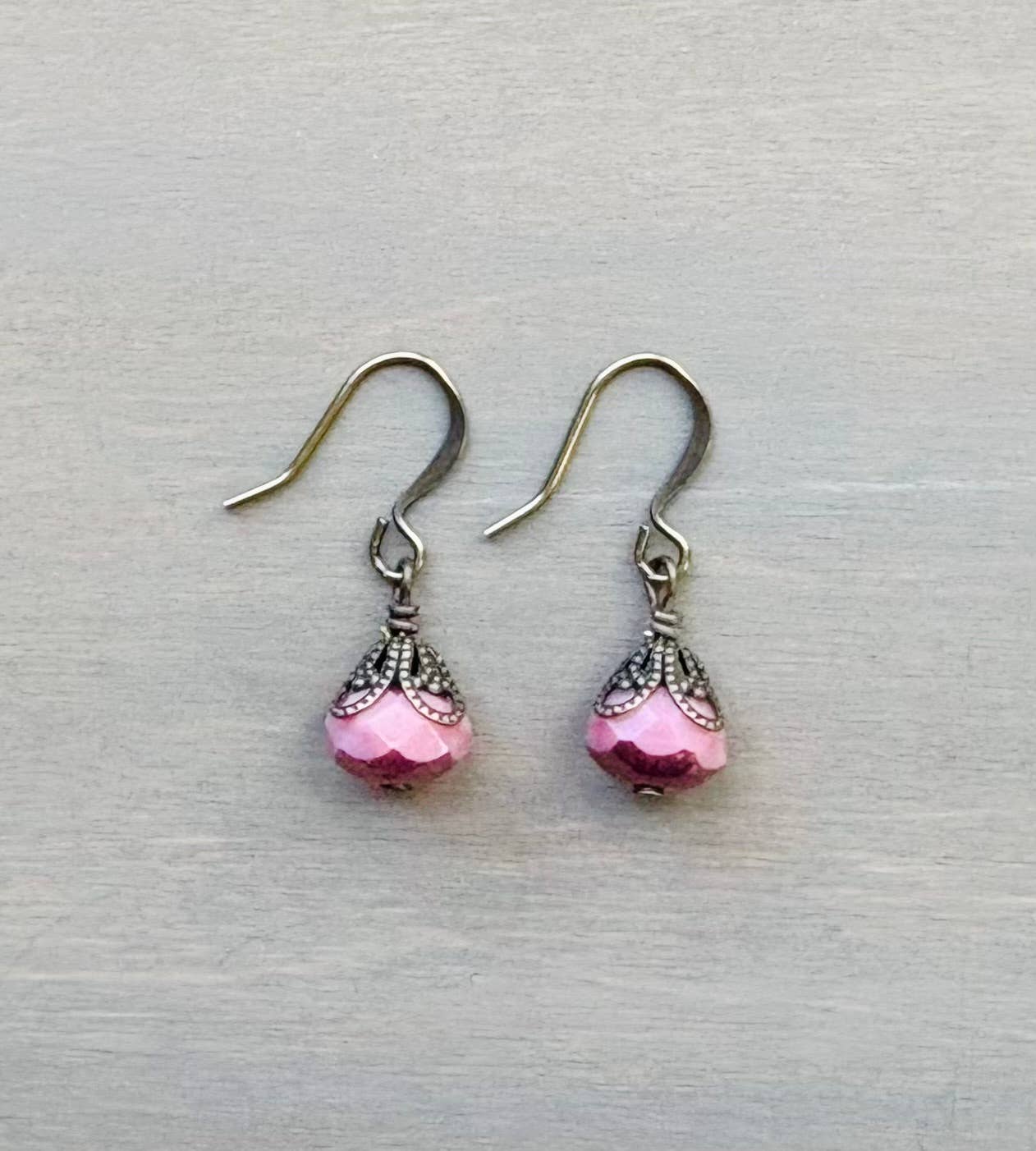 Earthen Beauty Crystal Drop Earrings in Pink Beach