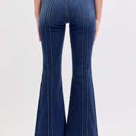 Mid-Rise Flare with Pintuck Jeans, 30