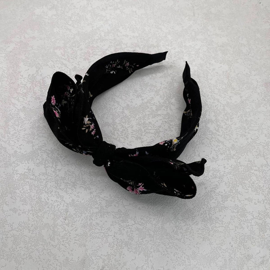 Wide Floral Bow Headband