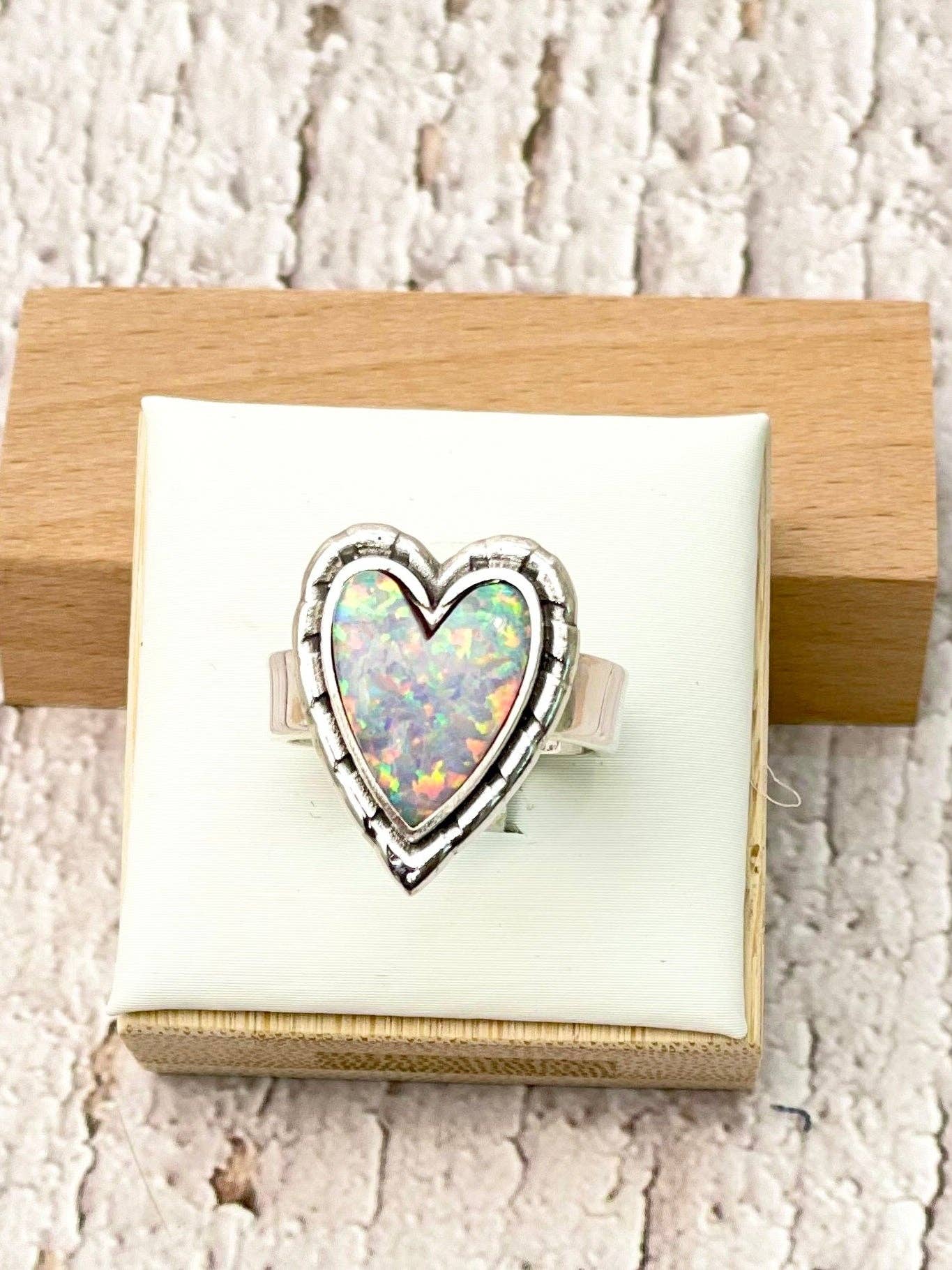 Love Is In The Air Heart Slab Ring