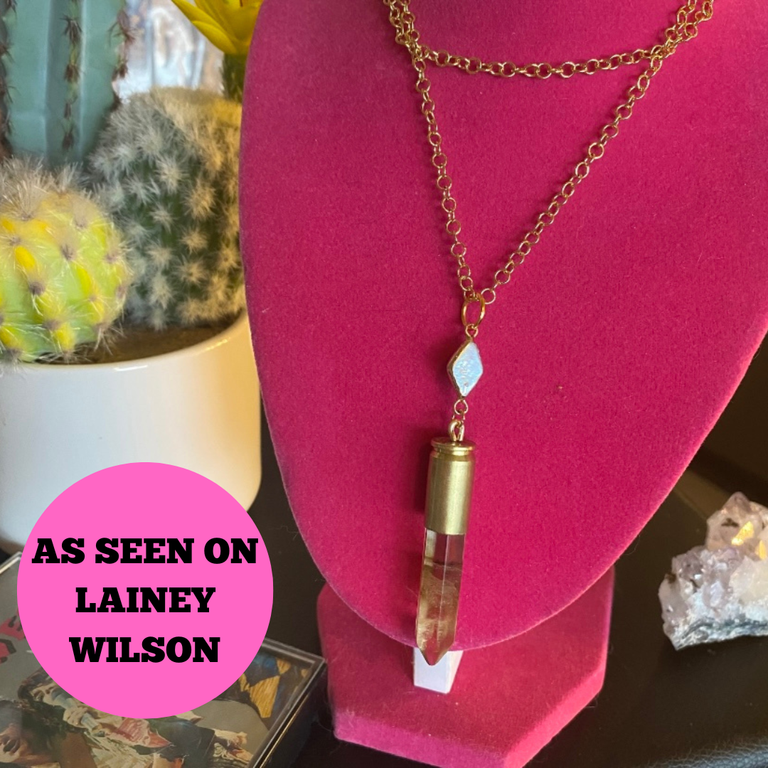 Crystal shell casing necklace - as seen on Lainey Wilson 