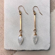 Hammered Stick Spade Earrings