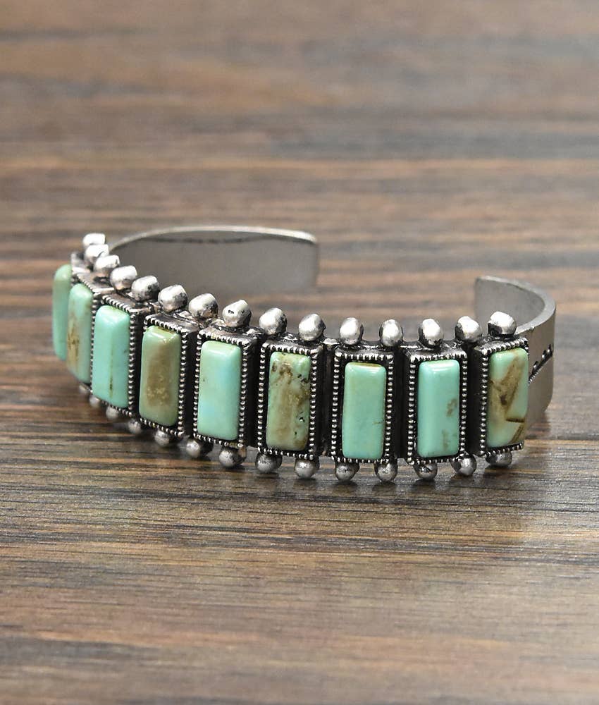 Turquoise Cuff Bracelet, Rectangle