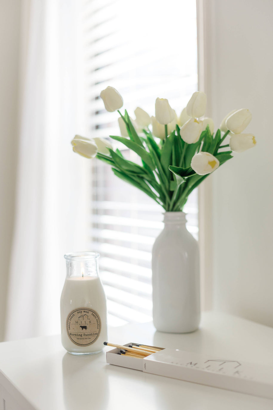 Milk Bottle Candle, Be Happy
