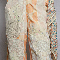 Floral Patchwork Woven Overalls