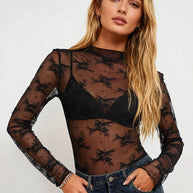 Long-Sleeve Lace Top